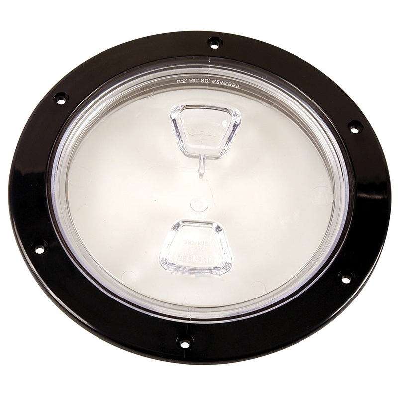Beckson  6″ Clear Center Screw-Out Deck Plate – Black [DP60-B-C]