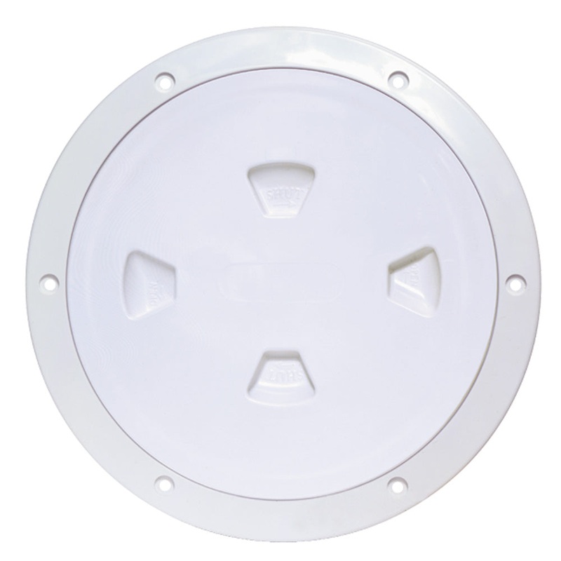Beckson 8″ Smooth Center Screw-Out Deck Plate – White [DP80-W]