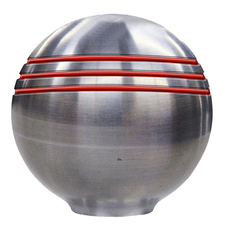 Schmitt Marine Throttle Knob – 1-7/8″ – Red Grooves [50044]