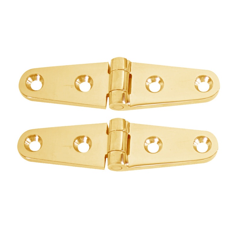 Whitecap Strap Hinge – Polished Brass – 4″ x 1″ – Pair [S-0604BC]