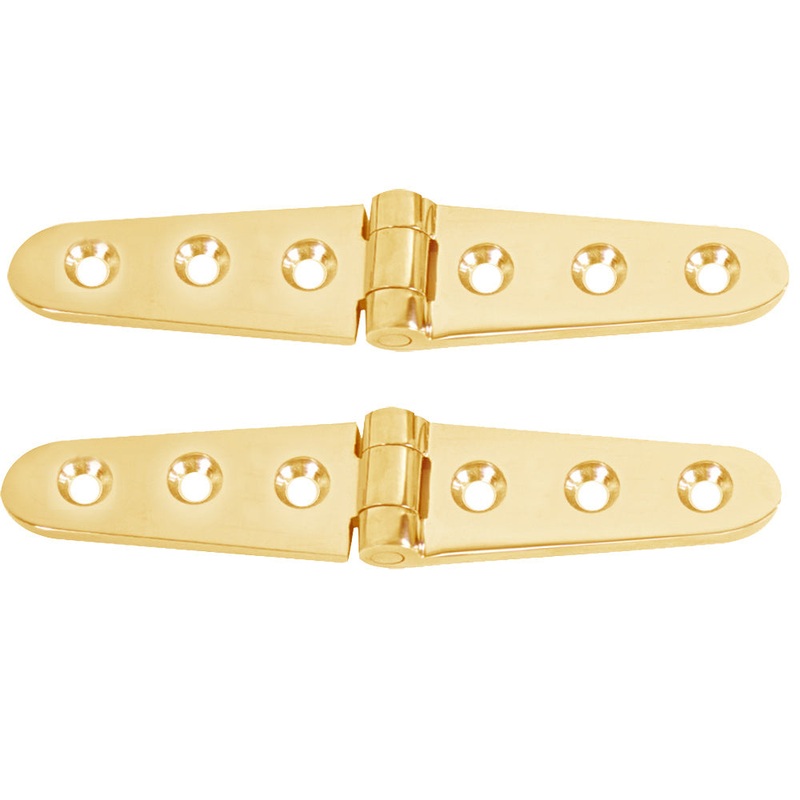 Whitecap Strap Hinge – Polished Brass – 6″ x 1-1/8″ – Pair [S-0605BC]