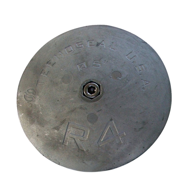 Tecnoseal R4 Rudder Anode – Zinc – 5″ Diameter x 5/8″ Thickness [R4]