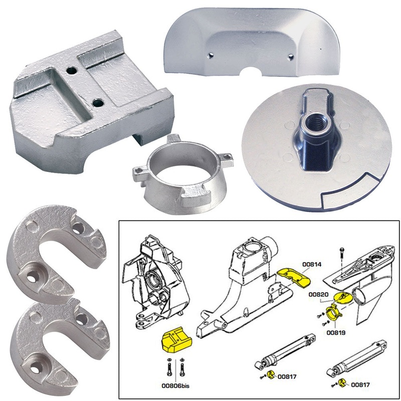 Tecnoseal Anode Kit w/Hardware – Mercury Alpha 1 Gen 2 – Zinc [20801]