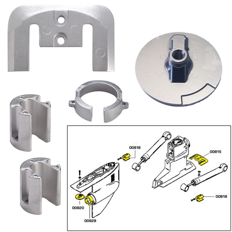 Tecnoseal Anode Kit w/Hardware – Mercury Bravo 1 – Zinc [20803]