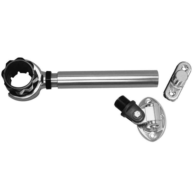 Rupp Threaded Antenna Support w/6″ Pipe Mount, Oval 4-Way Base & 1.5″ Collar [PAK-0005]