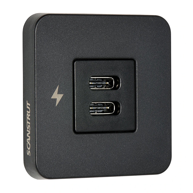 Scanstrut TILE USB-C Interior Charging Socket – 12/24V – Black Bezel [SC-TILE-20]