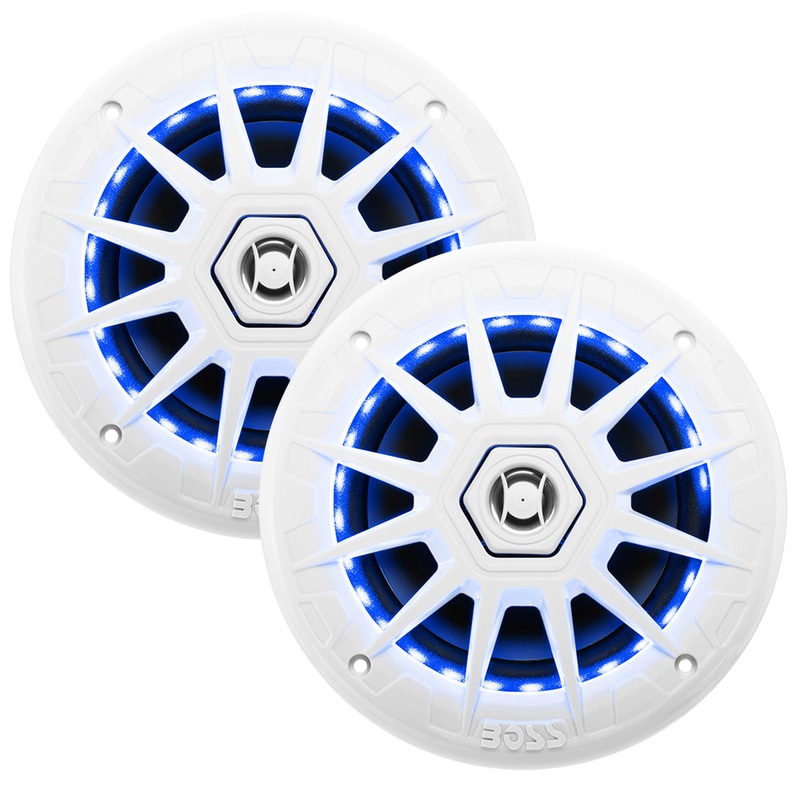Boss Audio 6.5″ MRGB65 Speakers w/RGB Lighting – White – 200W [MRGB65]