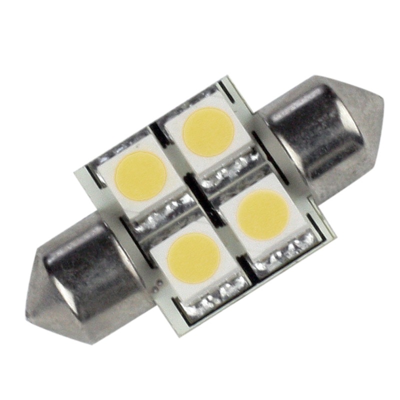 Lunasea Pointed Festoon 4 LED Light Bulb – 31mm – Cool White [LLB-202C-21-00]