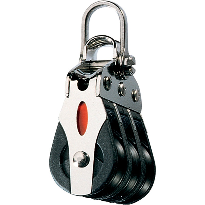 Ronstan Series 20 ball Bearing Block – Triple – 2-Axis Shackle head [RF20302]