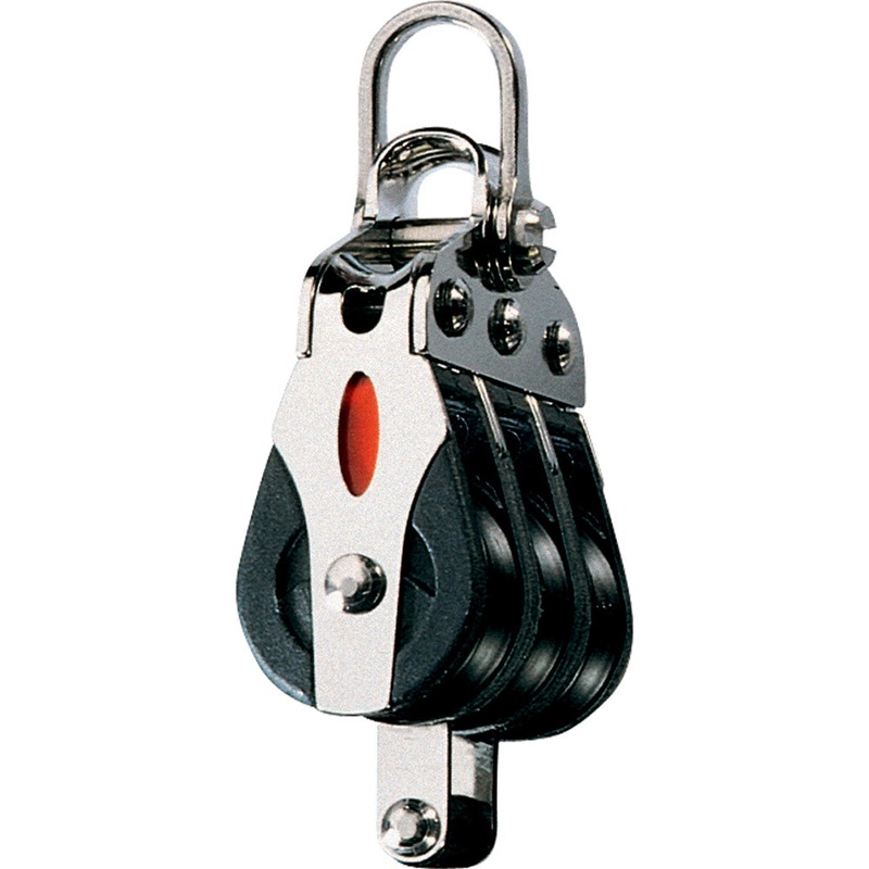 Ronstan Series 20 Ball Bearing Block – Triple – Becket – 2-Axis Shackle Head [RF20312]