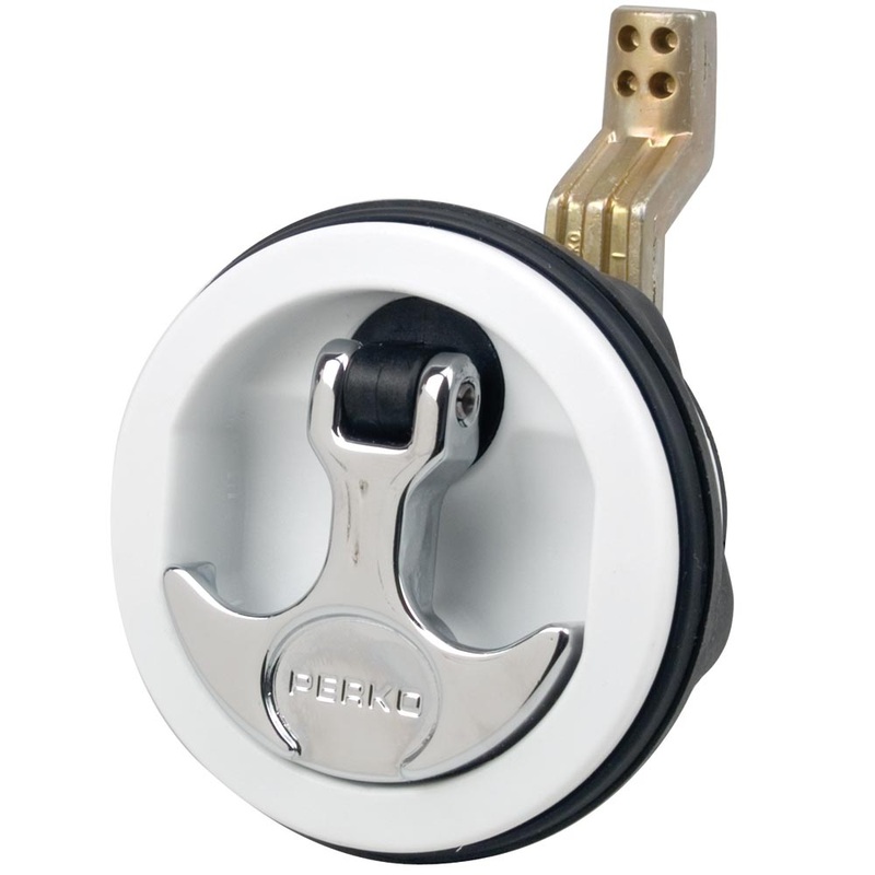 Perko Flush Latch – Surface Mount Offset Cam Bar – 2.5″ Hole – White [1092DP1WHT]