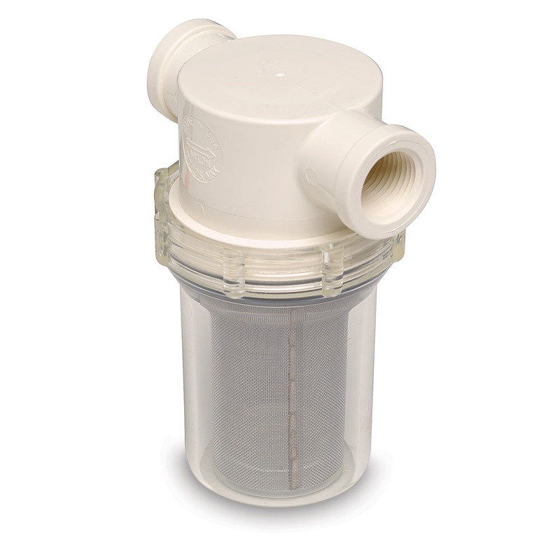 Shurflo by Pentair 1/2″ Raw Water Strainer w/Bracket  Fittings – 50 Mesh Screen [253-121-01]