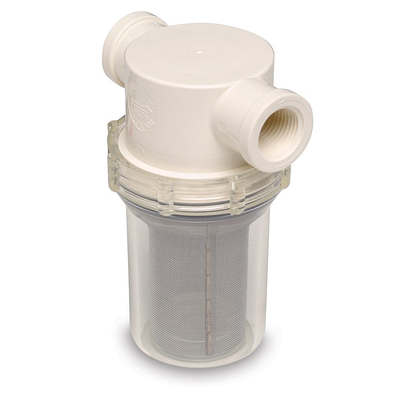 Shurflo by Pentair 3/4″ Raw Water Strainer w/Bracket  Fittings – 50 Mesh Screen [253-221-01]