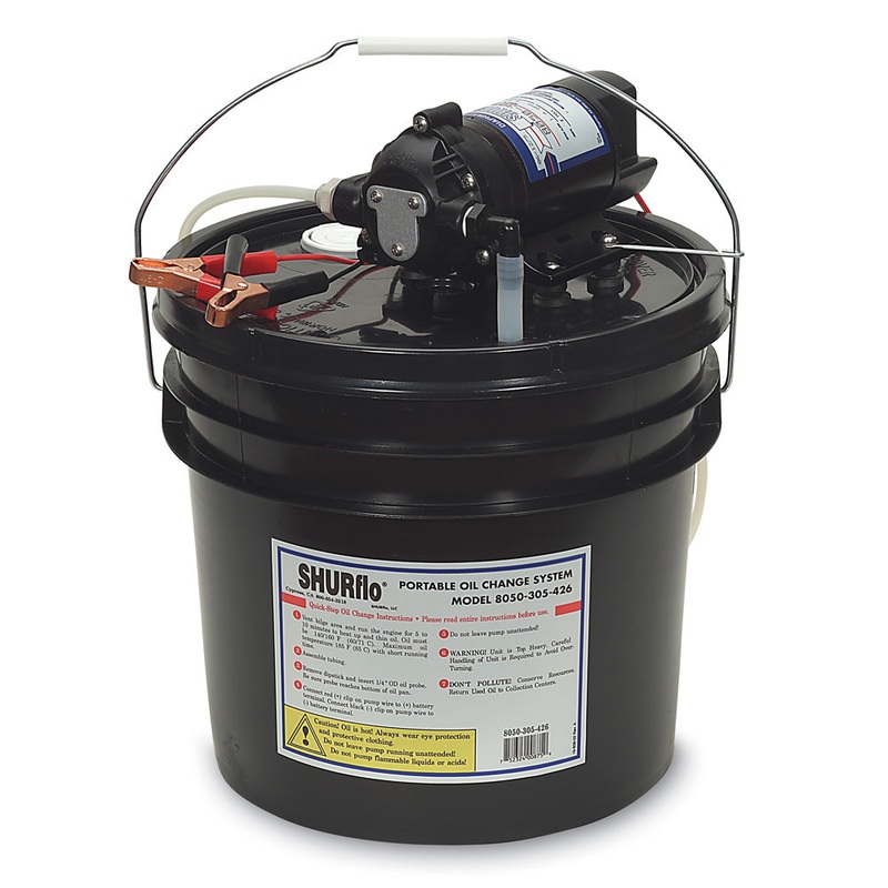 Shurflo by Pentair Oil Change Pump w/3.5 Gallon Bucket – 12 VDC, 1.5 GPM [8050-305-426]