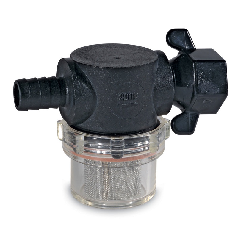Shurflo by Pentair Swivel Nut Strainer – 1/2″ Barb Inlet – Clear Bowl [255-325]
