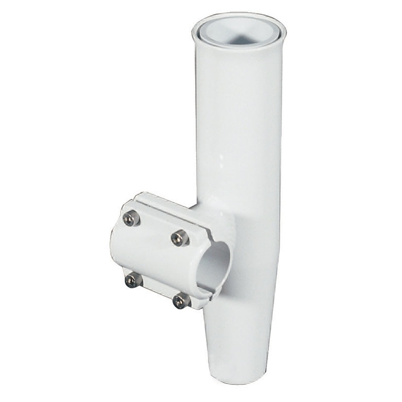 Lee’s Clamp-On Rod Holder – White Aluminum – Horizontal Mount – Fits 1.050″ O.D. Pipe [RA5201WH]