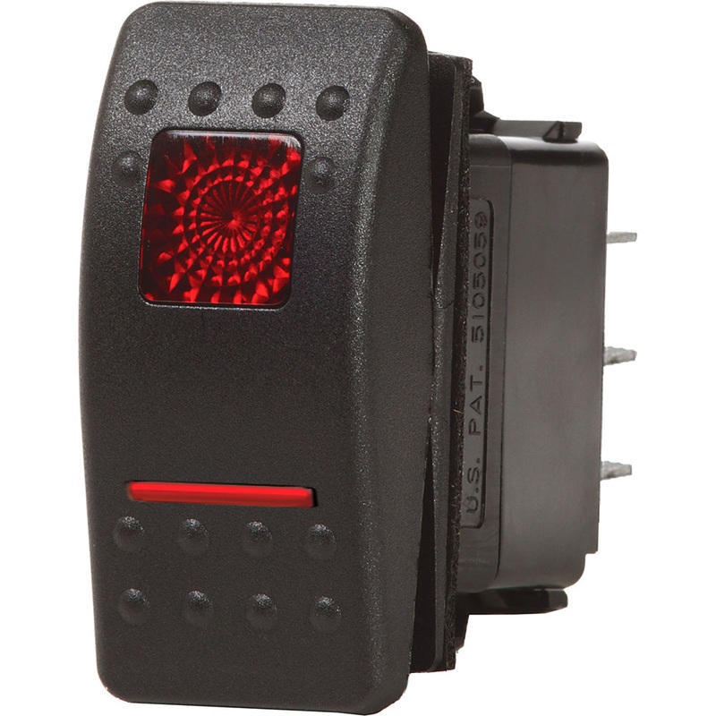 Blue Sea 7936 Contura II Switch DPDT Black – ON-OFF-ON [7936]