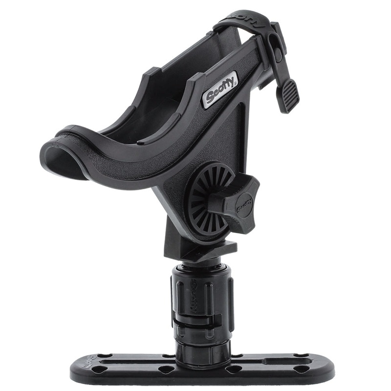 Scotty 282 Baitcaster Rod HolderTrack Combo w/Gearhead & 4″ Track [0282-BK]