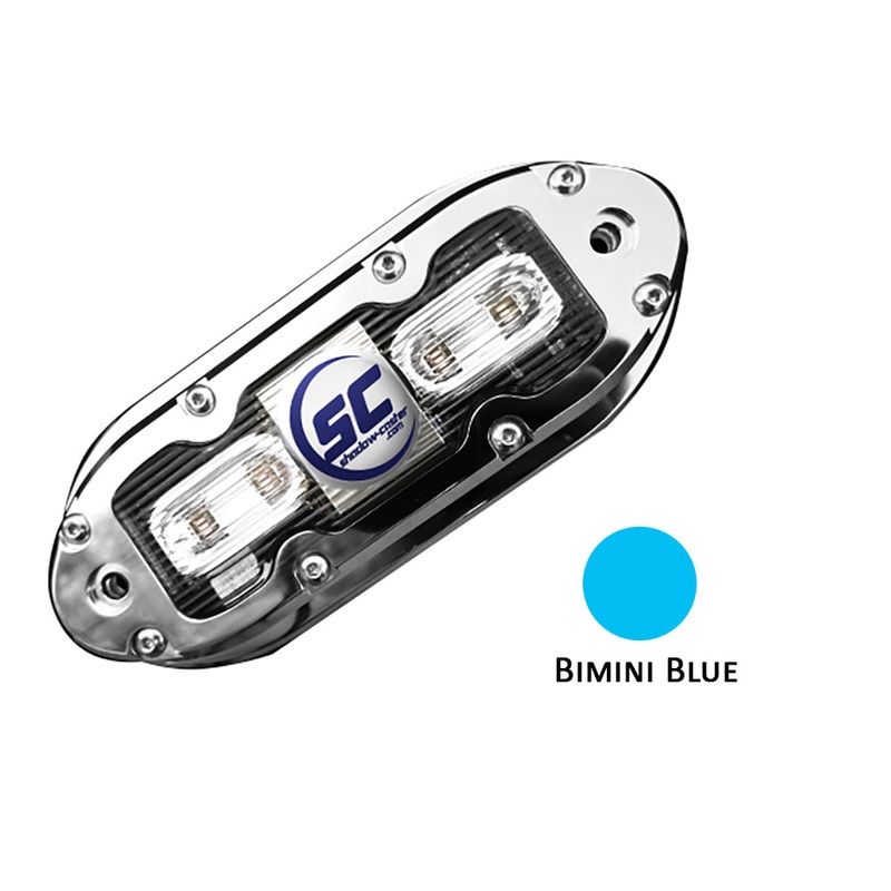 Shadow-Caster SCM-4 LED Underwater Light w/20′ Cable – 316 SS Housing – Bimini Blue [SCM-4-BB-20]