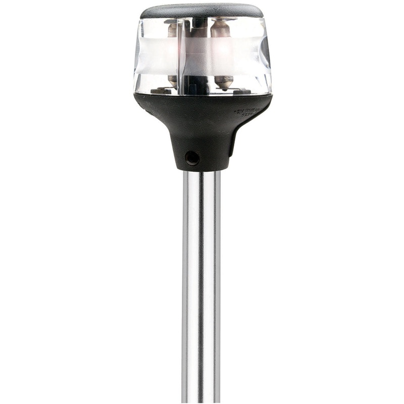 Attwood Fold-Down Incandescent Anchor/Masthead Light – 20″ Horizontal Composite Base – 12V [7202-P-7]