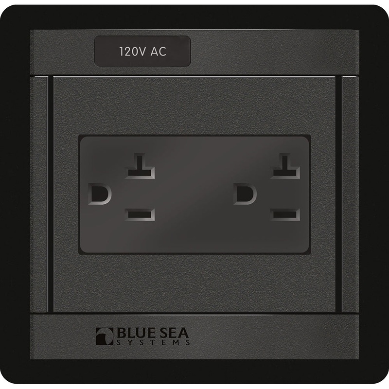 Blue Sea 1479 360 Panel – 120V AC DUal Outlet [1479]