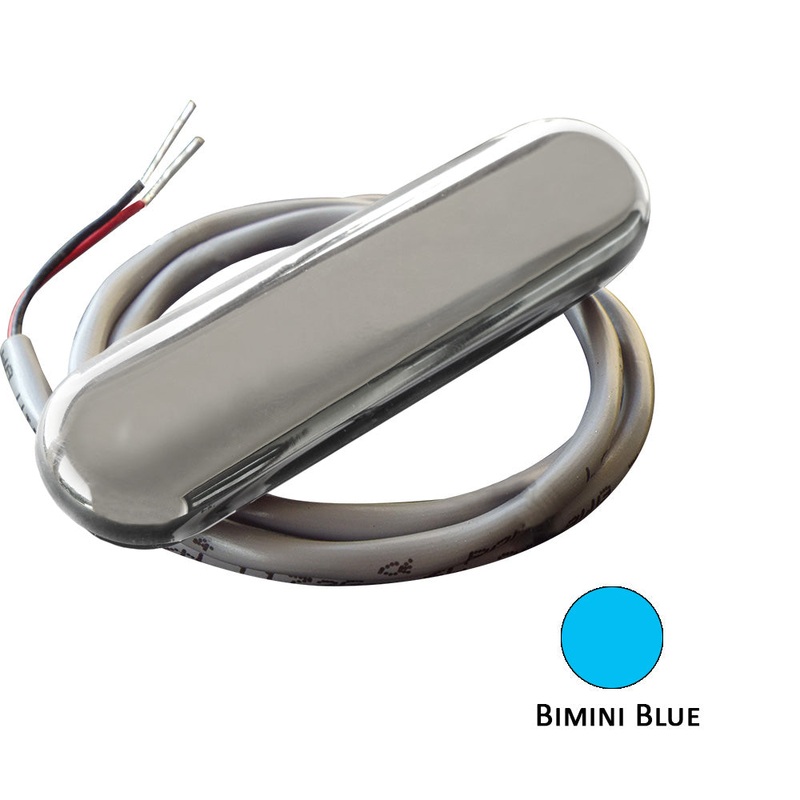 Shadow-Caster Courtesy Light w/2′ Lead Wire – 316 SS Cover – Bimini Blue – 4-Pack [SCM-CL-BB-SS-4PACK]