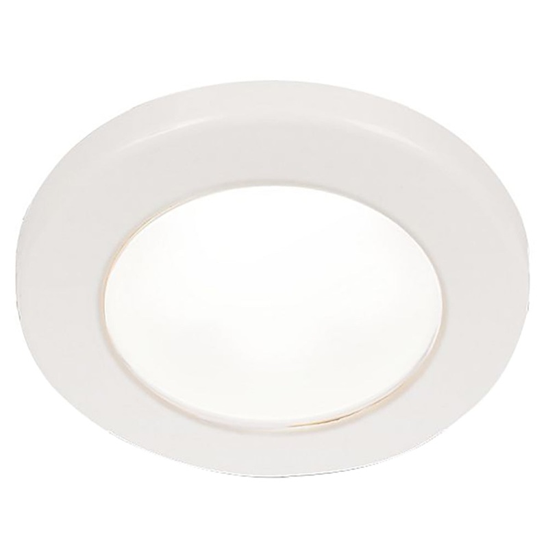 Hella Marine EuroLED 75 3″ Round Screw Mount Down Light – White LED – White Plastic Rim – 12V [958110011]
