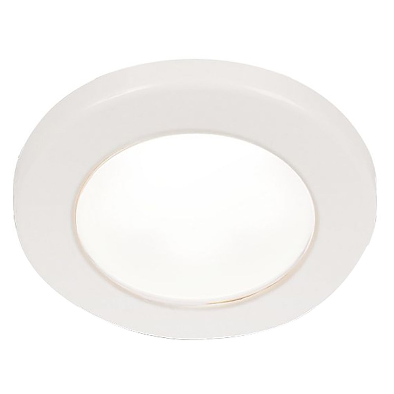 Hella Marine EuroLED 75 3″ Round Screw Mount Down Light – White LED – White Plastic Rim – 24V [958110111]
