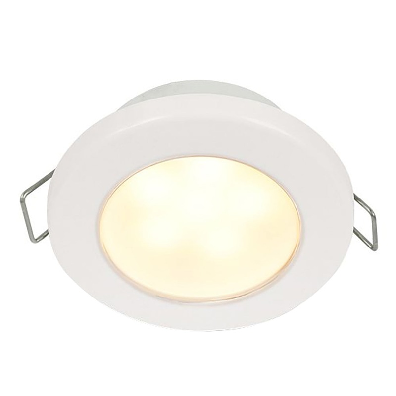 Hella Marine EuroLED 75 3″ Round Spring Mount Down Light – Warm White LED – White Plastic Rim – 12V [958109511]