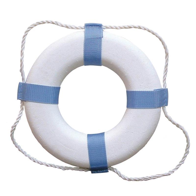 Taylor Made Decorative Ring Buoy – 25″ – White/Blue – Not USCG Approved [373]