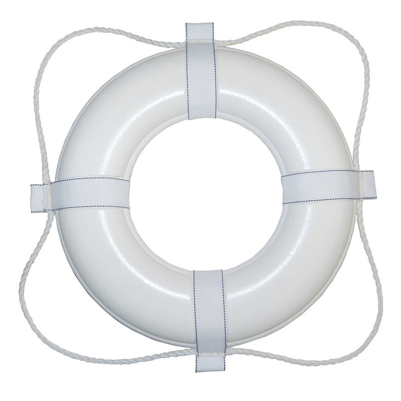 Taylor Made Foam Ring Buoy – 20″ – White w/White Grab Line [360]