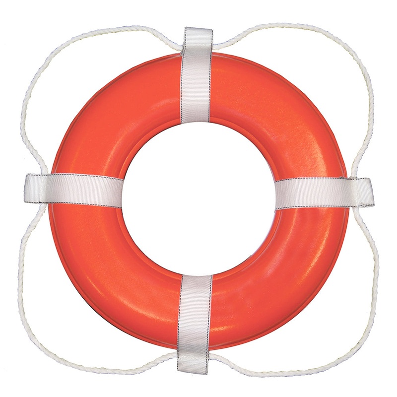 Taylor Made Foam Ring Buoy – 24″ – Orange w/White Grab Line [364]