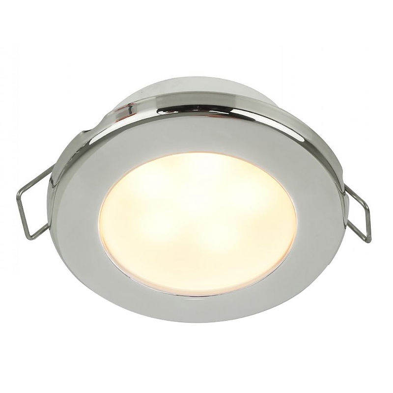 Hella Marine EuroLED 75 3″ Round Spring Mount Down Light – Warm White LED – Stainless Steel Rim – 24V [958109621]