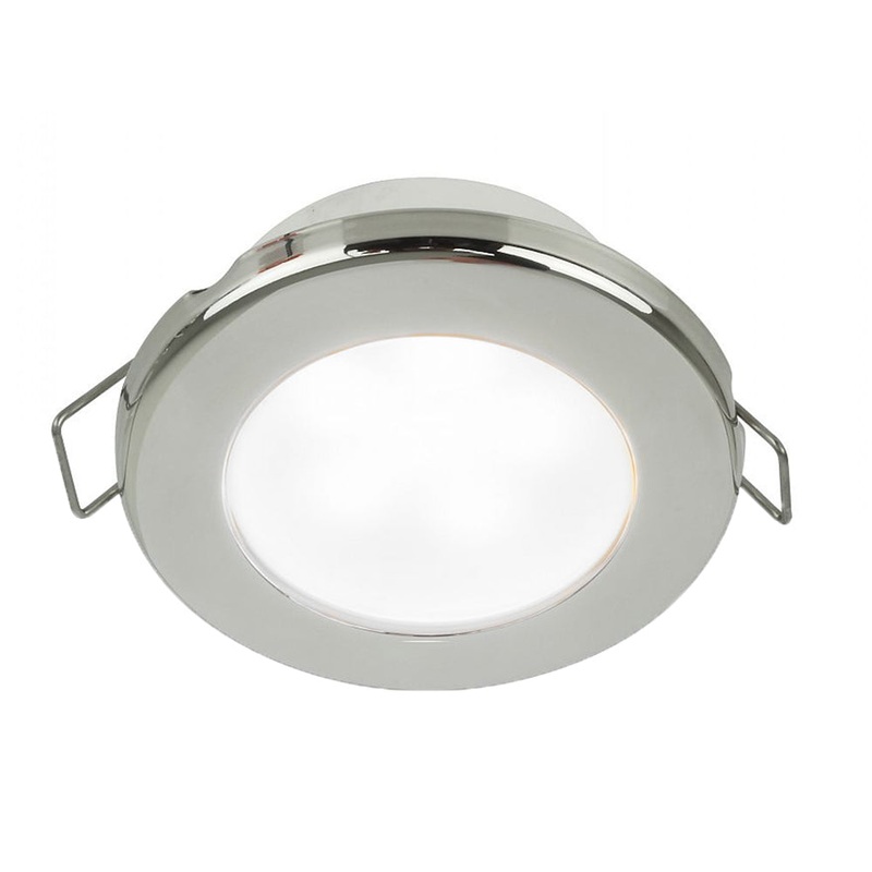 Hella Marine EuroLED 75 3″ Round Spring Mount Down Light – White LED – Stainless Steel Rim – 12V [958110521]