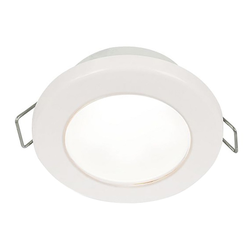 Hella Marine EuroLED 75 3″ Round Spring Mount Down Light – White LED – White Plastic Rim – 12V [958110511]