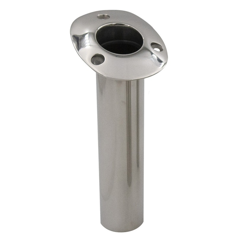 C.E. Smith Flush Mount Rod Holder – 15 Degree w/Drain – Black Liner – No Logo [53671CNA]