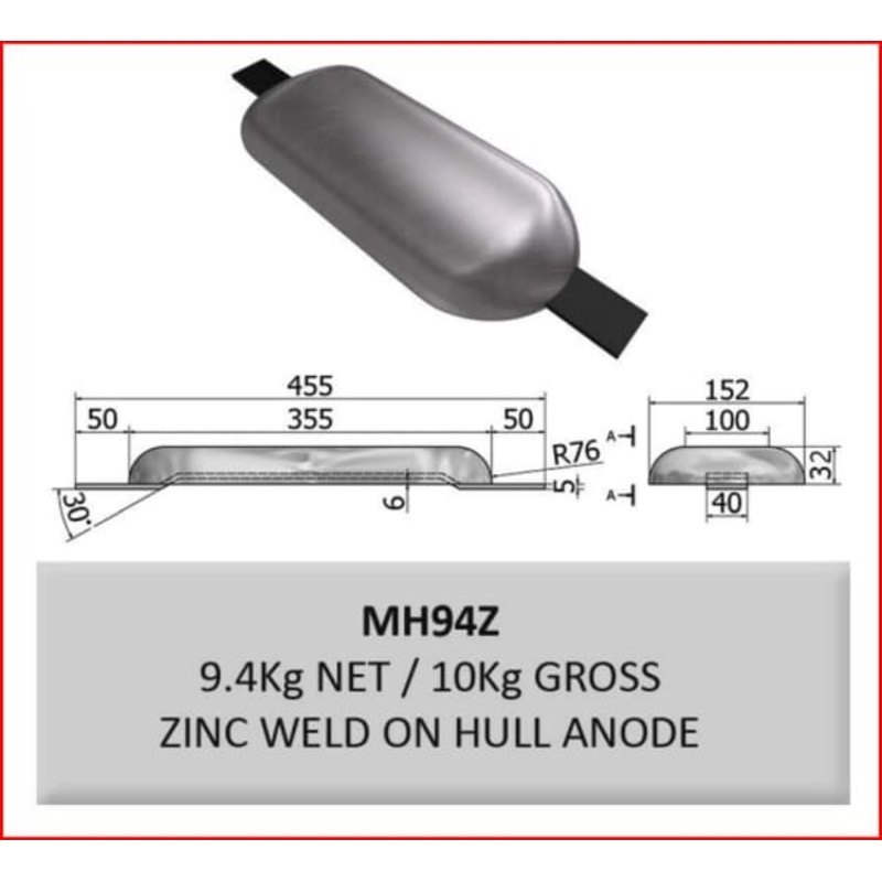 Weld-On Zinc Anode 10kg (MH94Z)