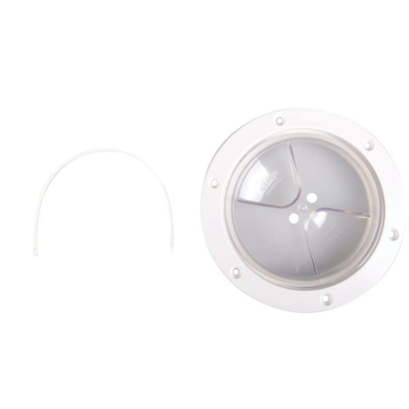 Inspection Hatch White with Transparent Lid 10.16cm
