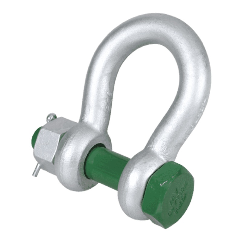 Shackle Safety Pin and Nut Bow GP Tested Green Pin G-4163 3.25T 16mm Bow