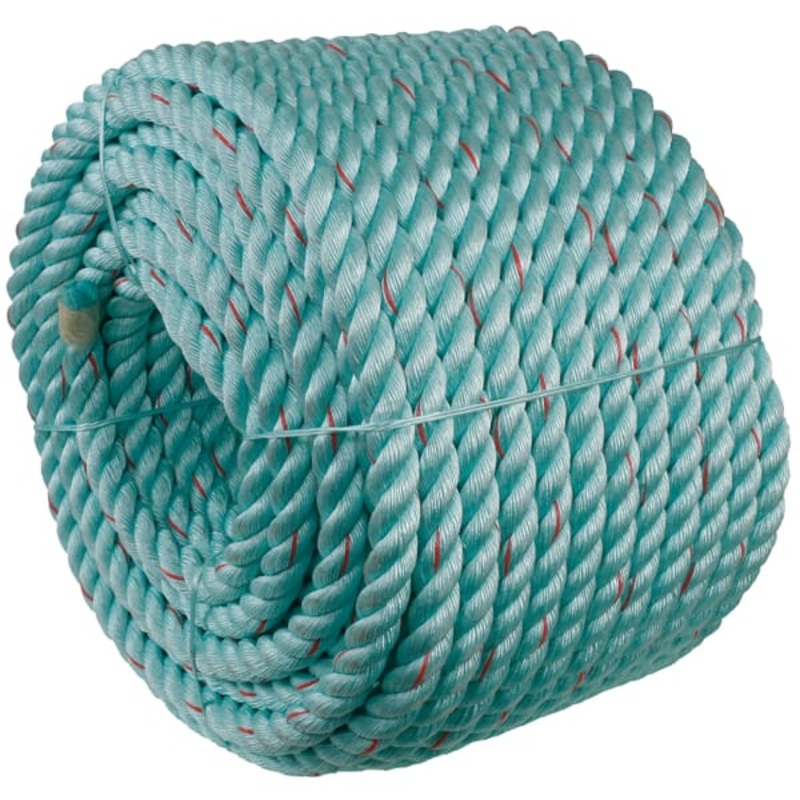 Sicor Steel Normal-Lay Rope (Coils and per Metre in some sizes) 8mm (3-Strand) Green with Red Marks No of Coils