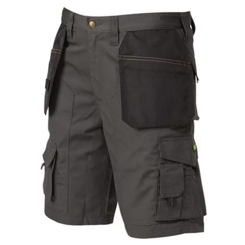 APACHE Lightweight RIP-Stop Polycotton Work Shorts Grey/Black W30″ Grey/Grey