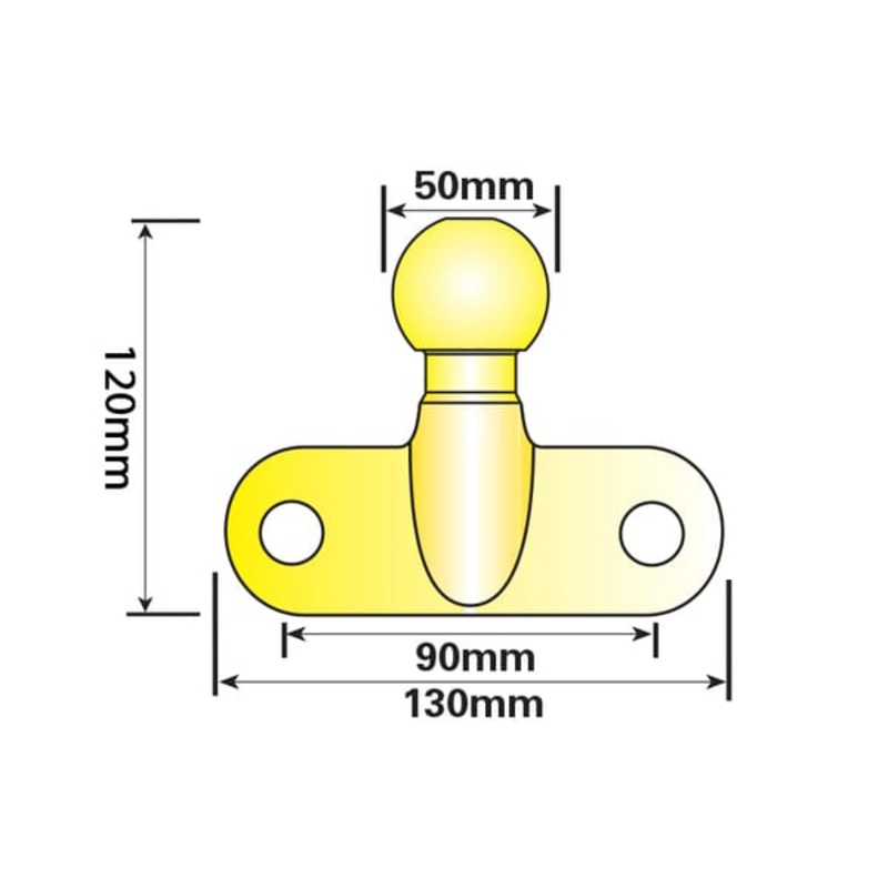 EU Approved Gold Towball 50MM D17 KN S210KG
