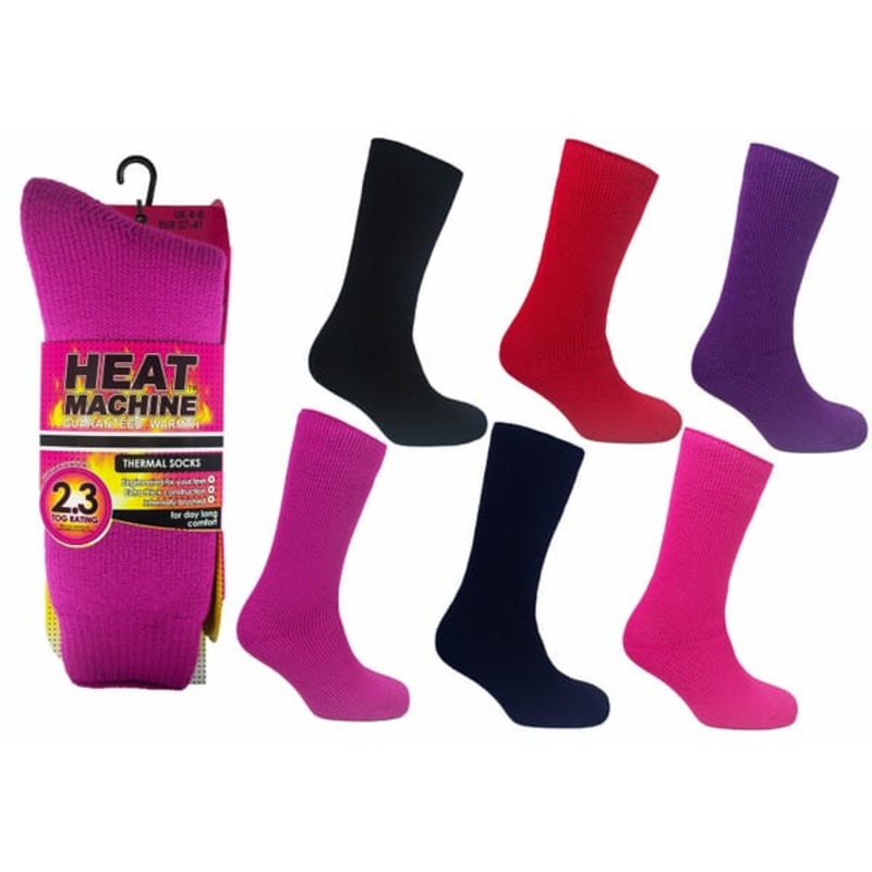 Heat Machine 1292 Women’s Thermal Socks 2.3 Tog UK 4 – 8 (EU37-42) Assorted