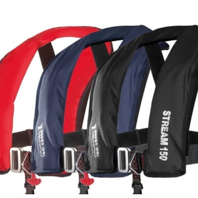 Mullion Stream 150 Auto Lifejacket (Red/Navy) ISO Red