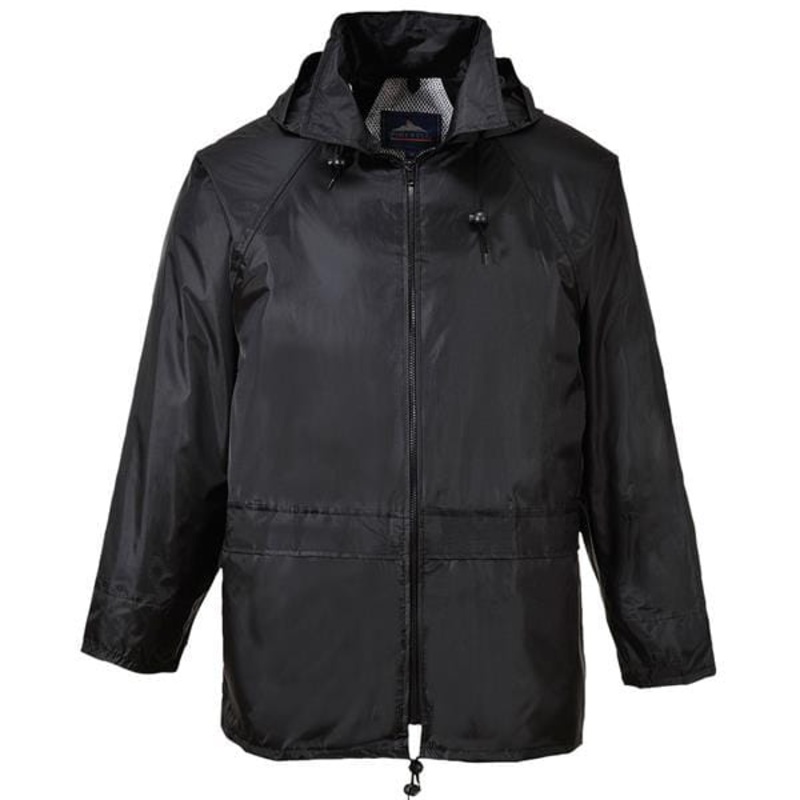 Portwest Classic Waterproof Rain Jacket – Adults L Black