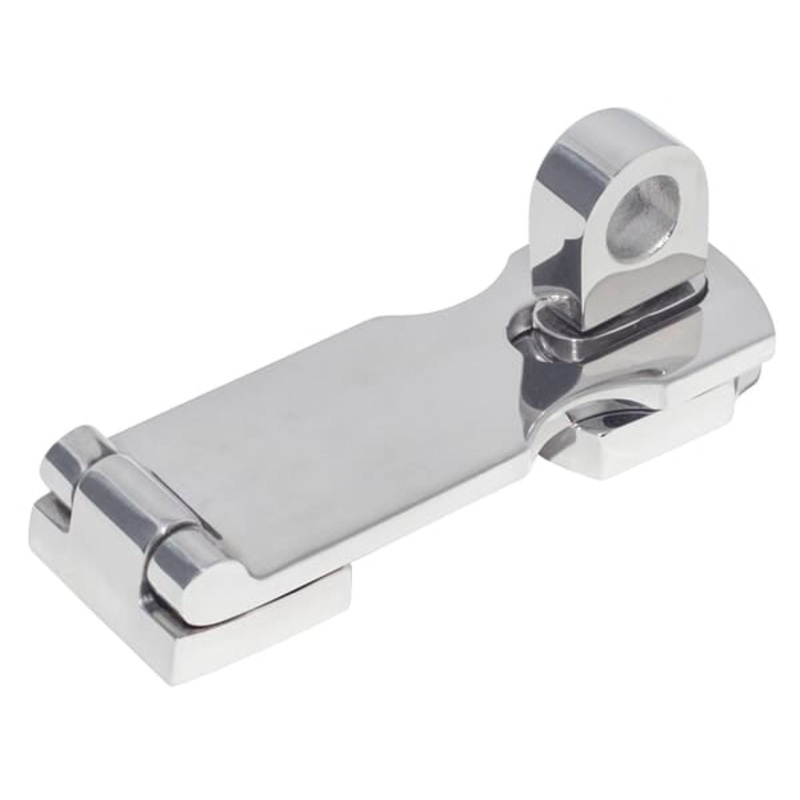 Hasp & Staple Stainless Steel 75mm w/Swivel Eye