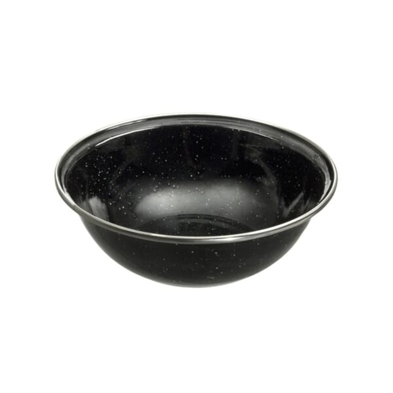 DELUXE ENAMEL VINTAGE CAMPING / BOATING BOWL 16cm x 16cm x 5 cm Black