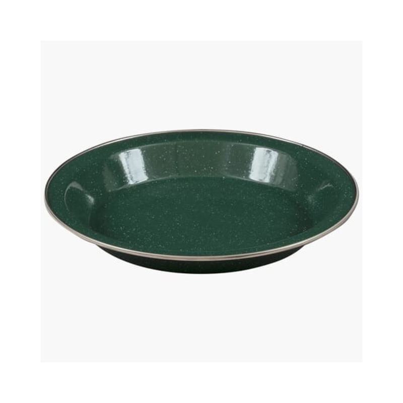 DELUXE ENAMEL VINTAGE CAMPING / BOATING PLATE 25cm x 25cm. x 3cm Green