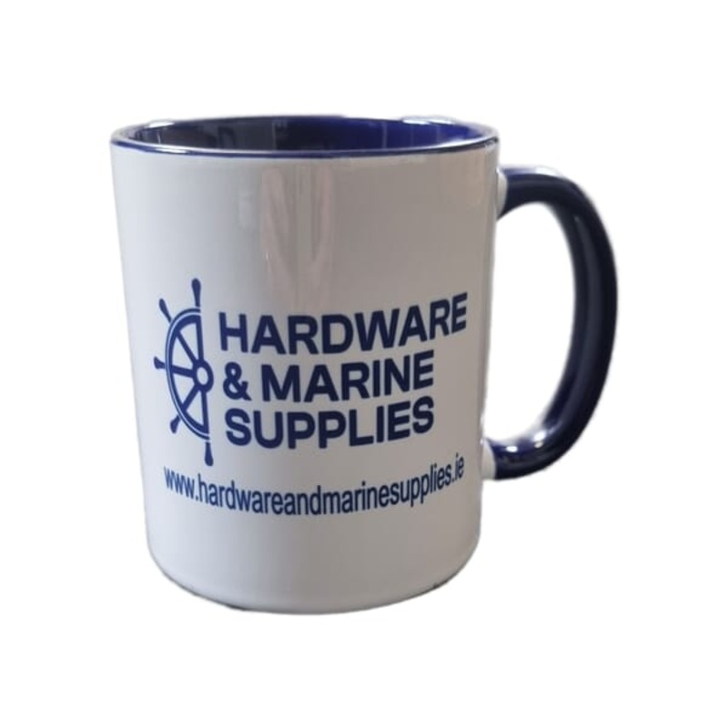 HARDWARE & MARINE SUPPLIES MUG – 11OZ 11oz White / Blue handle and internal