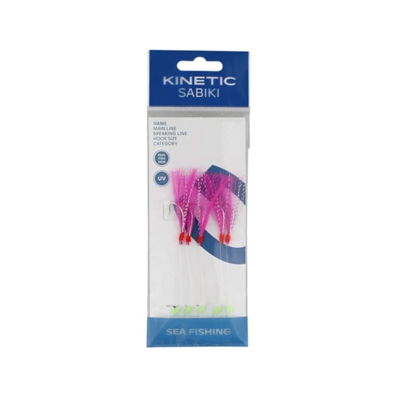 KINETIC SABIKI NORDIC MACKERAL RIG 5-HOOK #1 Pink /Crystal / Flash